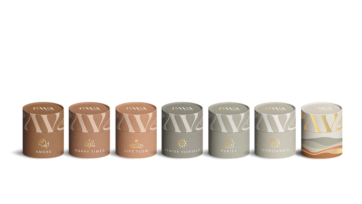 PAVA FUMA verschiedene Duftkerzen in verschiedenen Farben